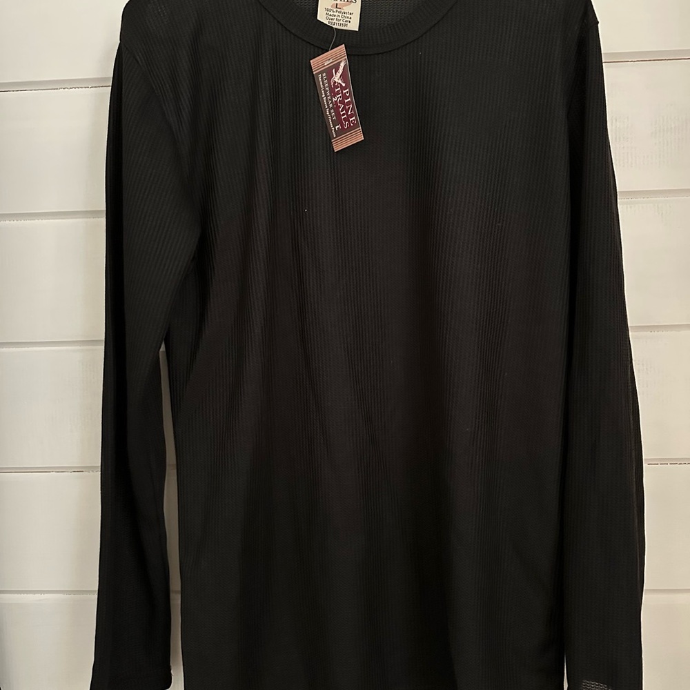 Mens Pine Trails L Black Long Sleeve Shirt brand new with tags